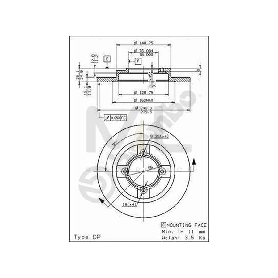 BREMBO 08.3082.10 Brake Disc Solid | ML Performance Car Parts