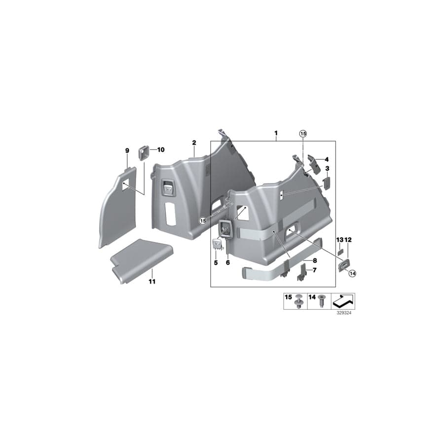 Genuine BMW 51477342887 F07 Panel Wheel Housing Part.Trunk Left ANTHRAZIT (Inc. 535i, 550iX & 550iX 4.4) | ML Performance UK Car Parts