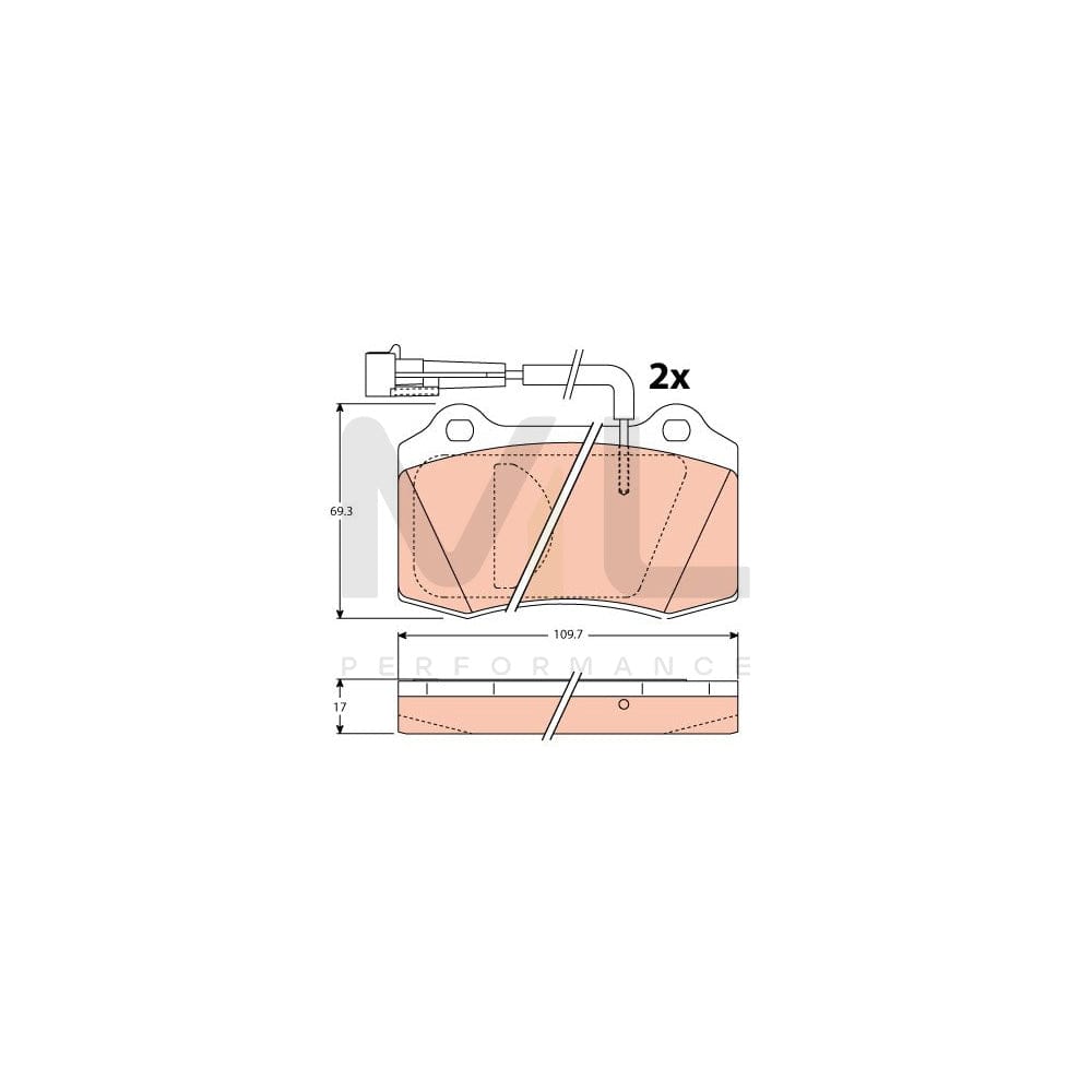 TRW Gdb1191 Brake Pad Set Incl. Wear Warning Contact | ML Performance Car Parts