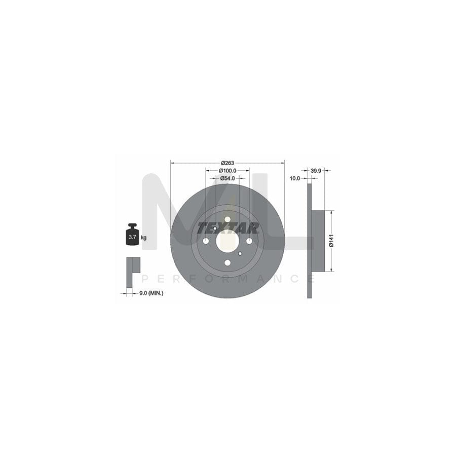 TEXTAR PRO 92179303 Brake Disc for TOYOTA MR2 I Coupe (W10) Solid, Coated, without wheel hub, without wheel studs | ML Performance Car Parts