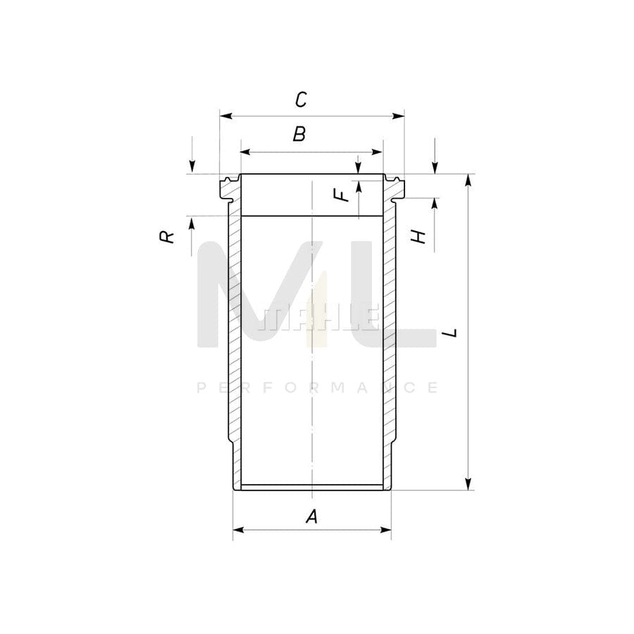 MAHLE ORIGINAL 014 WV 04 00 Cylinder Sleeve for FORD TRANSIT 93,66mm | ML Performance Car Parts