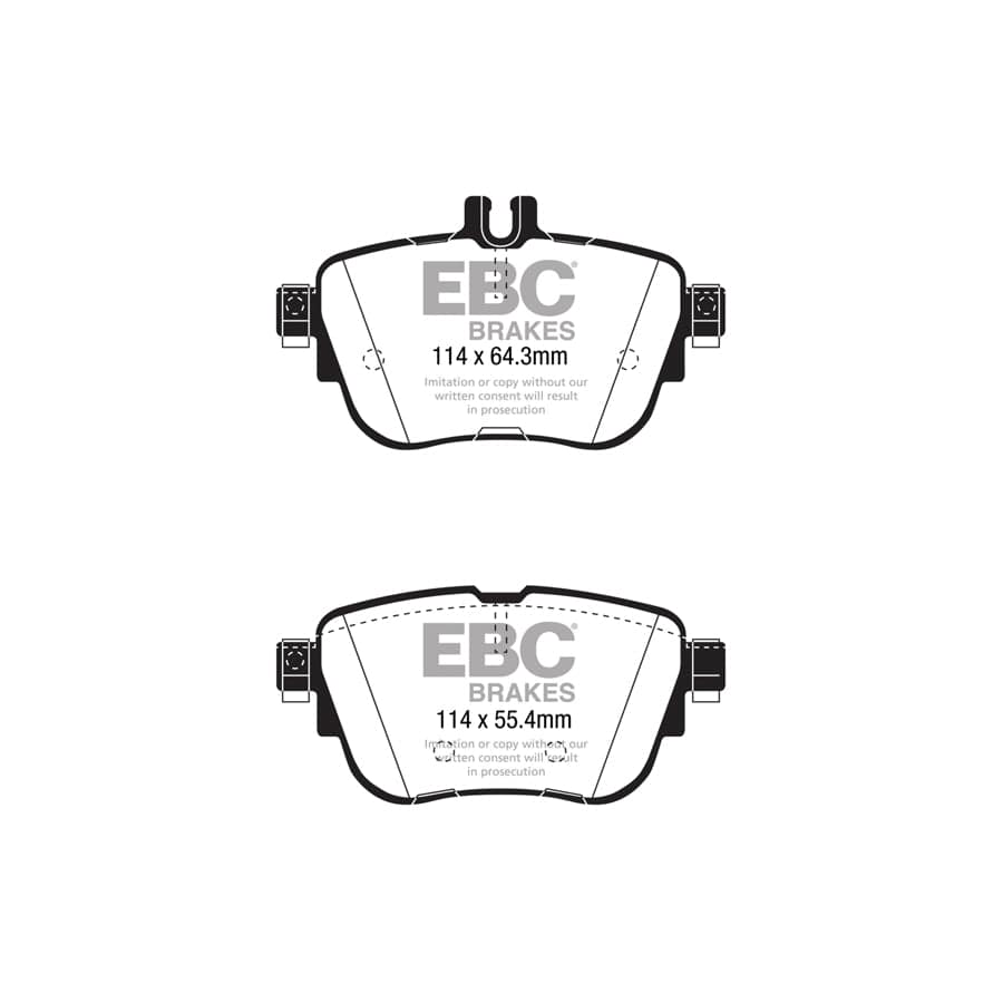 EBC PD02KR543 Mercedes-Benz W/S213 A/C238 Redstuff Rear Brake Pad & Plain Disc Kit - TRW Caliper 2 | ML Performance UK Car Parts