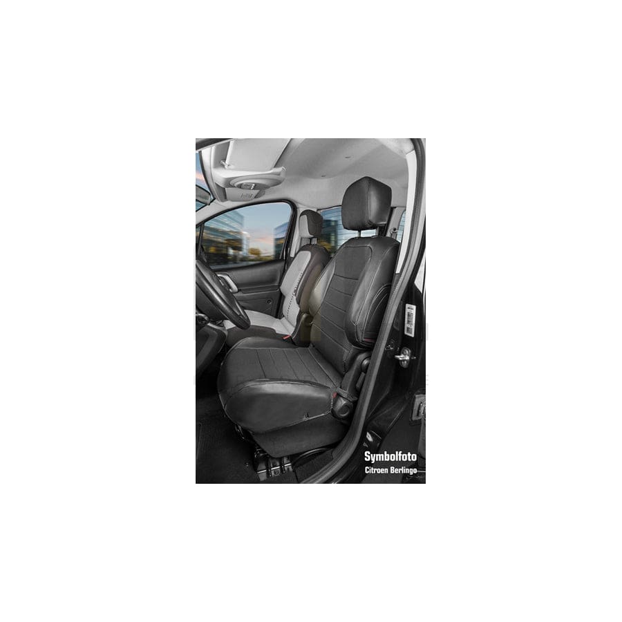 WALSER 50295 Car seat cover for VW TRANSPORTER Black, Leatherette, Polyester, Front | ML Performance Car Parts