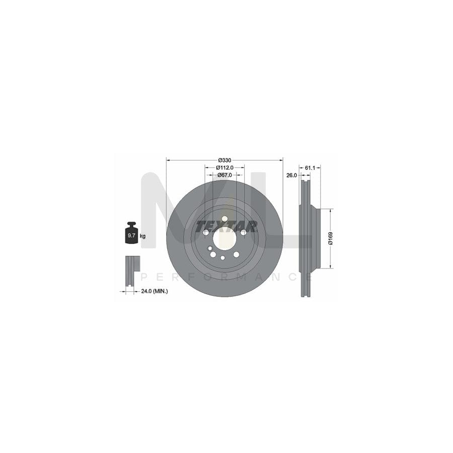 TEXTAR PRO 92278303 Brake Disc suitable for MERCEDES-BENZ S-Class Internally Vented, Coated, without wheel hub, without wheel studs | ML Performance Car Parts