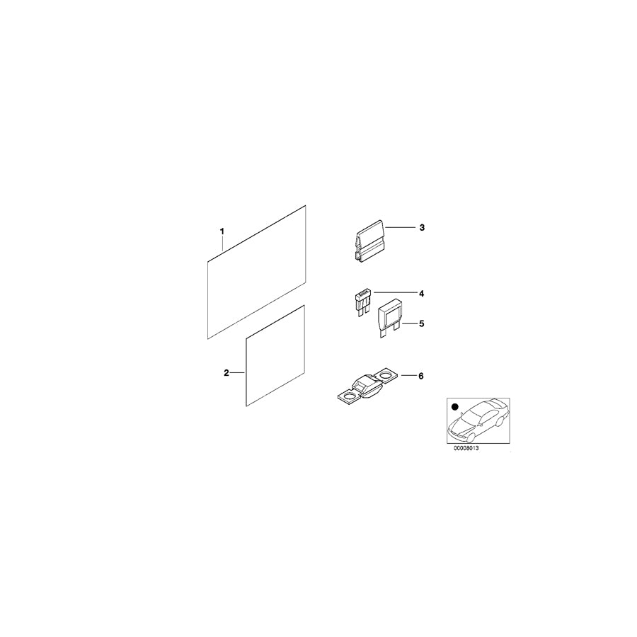 Genuine BMW 71236929377 E46 Stick-On Label, Fuse Grouping, Front ENGLISH (Inc. 325Ci, 328Ci & 330Cd) | ML Performance UK Car Parts