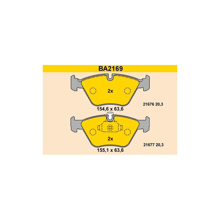 Barum BA2169 Brake Pad Set For Bmw 5 Series