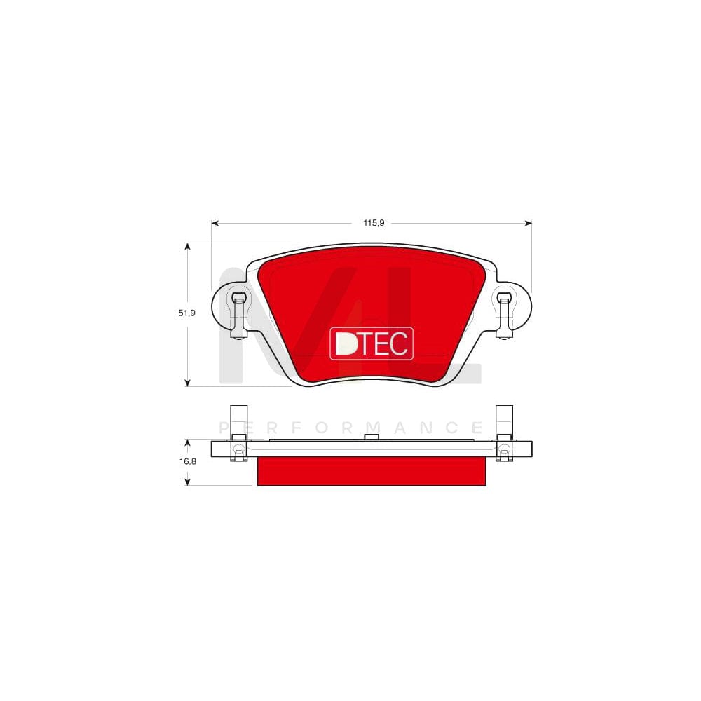 TRW Dtec Cotec Gdb1525Dte Brake Pad Set With Acoustic Wear Warning, With Brake Caliper Screws, With Accessories | ML Performance Car Parts