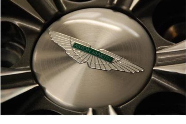 Aston Martin HY53-1A096-BA Wheel Centre Badge (Silver-Green Inlay) | ML Performance UK Car Parts