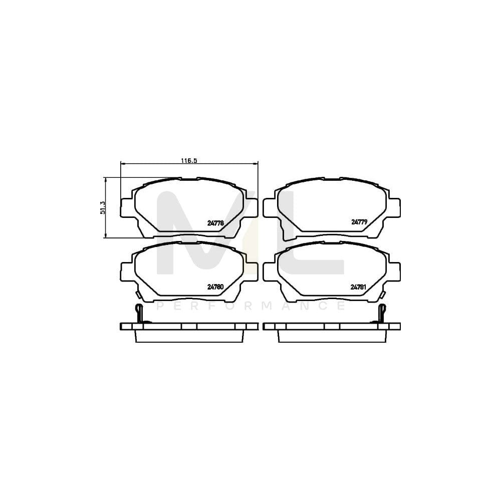 Hella 8DB 355 014-601 Brake Pad Set With Acoustic Wear Warning | ML Performance Car Parts