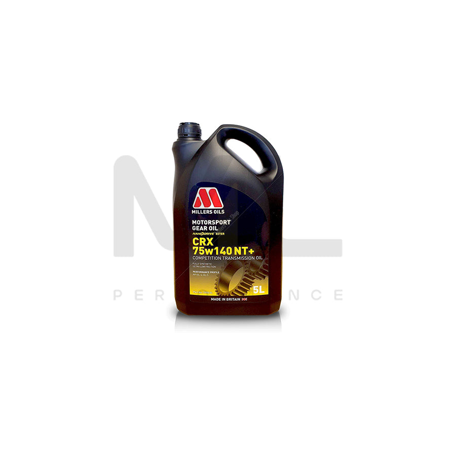 Millers Oils Motorsport CRX 75w-140 NT+ Fully Synthetic Transmission Oil 5l | Engine Oil | ML Car Parts UK | ML Performance