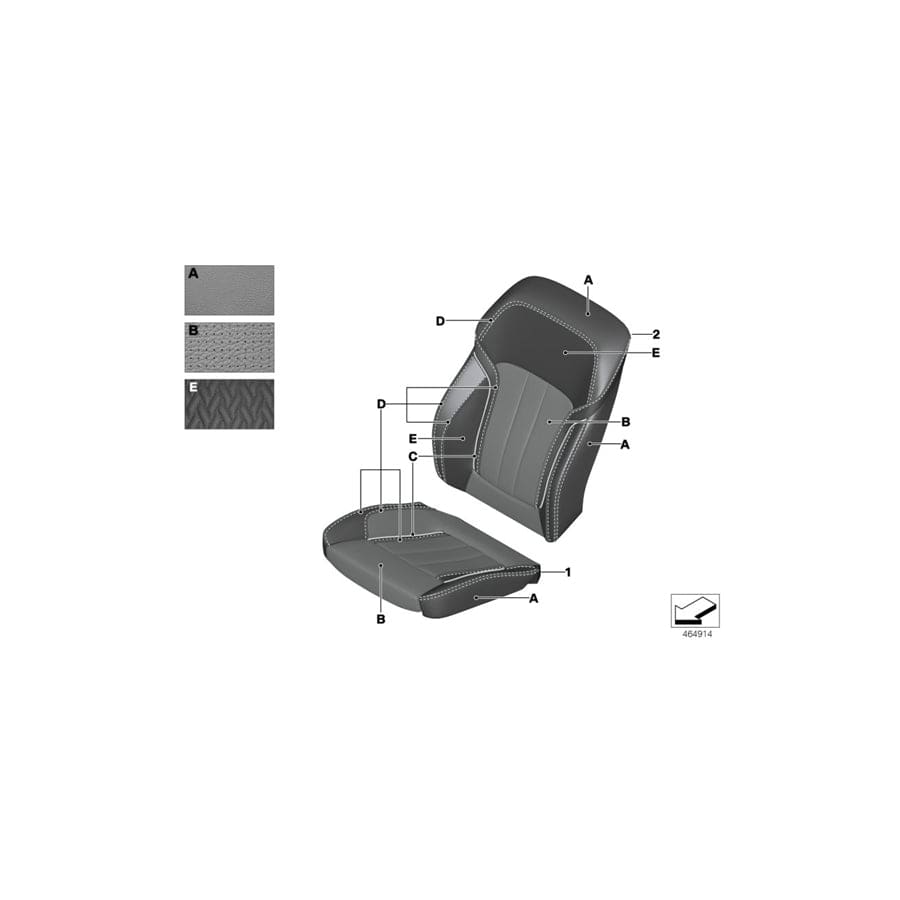 Genuine BMW 52107994525 G11 G12 Cover, Comfort Backrest, Perf. Lthr, Le INDIVIDUAL (Inc. M760LiX, 740iX & 740LiX) | ML Performance UK Car Parts