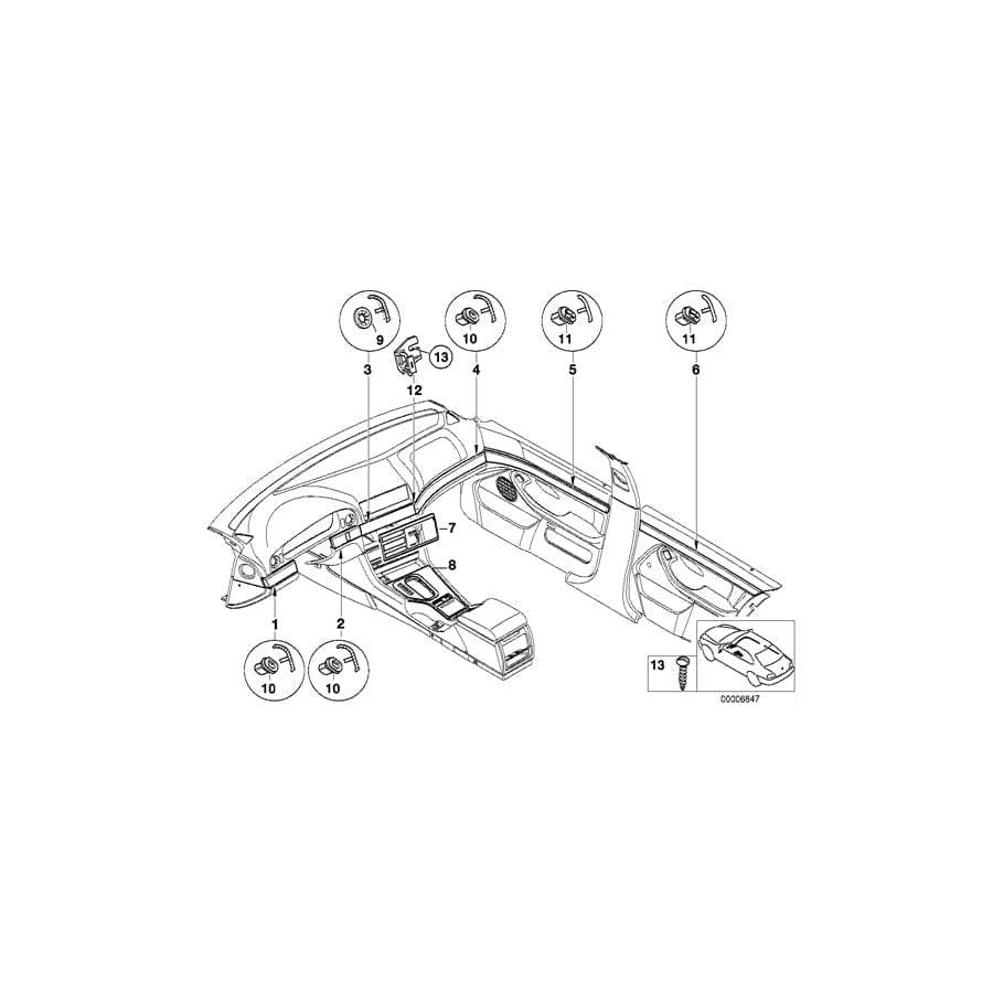 Genuine BMW 51458221561 E39 Left Finisher Bracket (Inc. 525tds, 525d & 520i) | ML Performance UK Car Parts