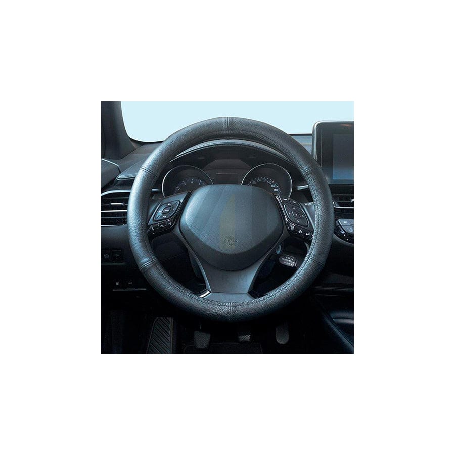 CARPASSION 10060 Steering wheel cover Black, Ø: 35-37cm, Leather | ML Performance Car Parts