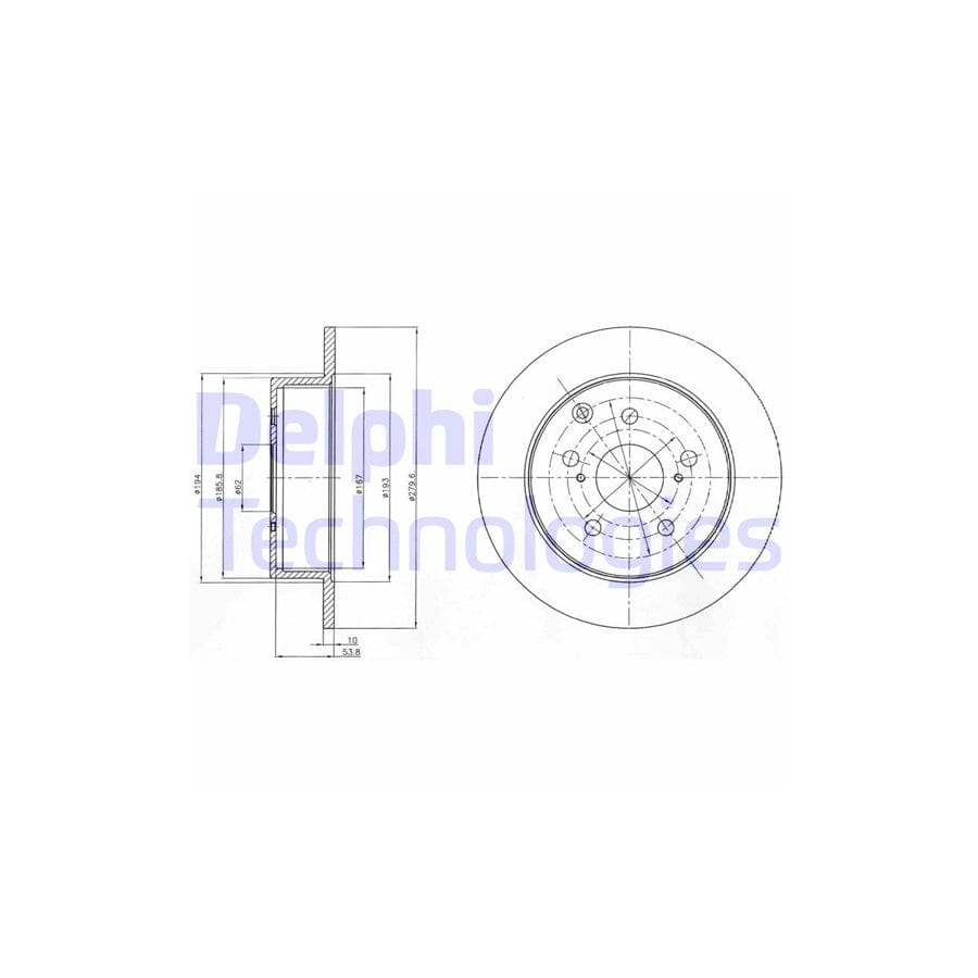 Delphi Bg4303 Brake Disc For Toyota Avensis