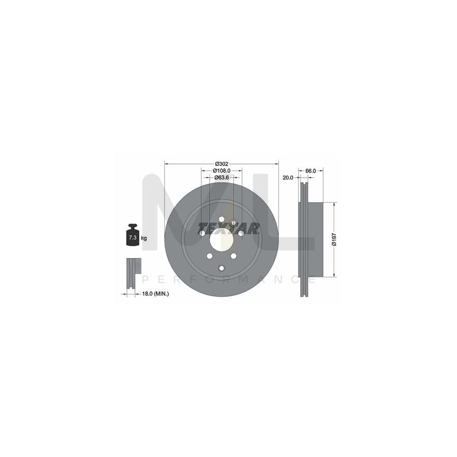 TEXTAR 92162800 Brake Disc for LAND ROVER Freelander 2 Off-Road (L359) Internally Vented, without wheel hub, without wheel studs | ML Performance Car Parts