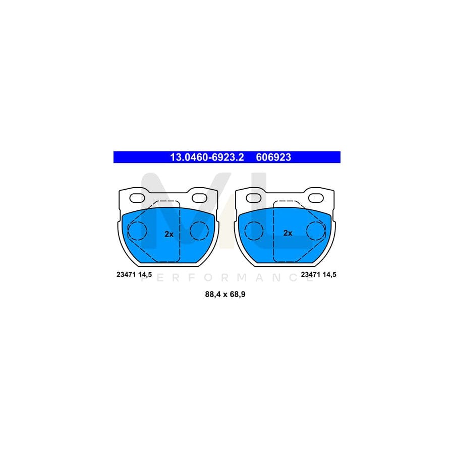 ATE 13.0460-6923.2 Brake pad set for LAND ROVER DEFENDER excl. wear warning contact, not prepared for wear indicator | ML Performance Car Parts