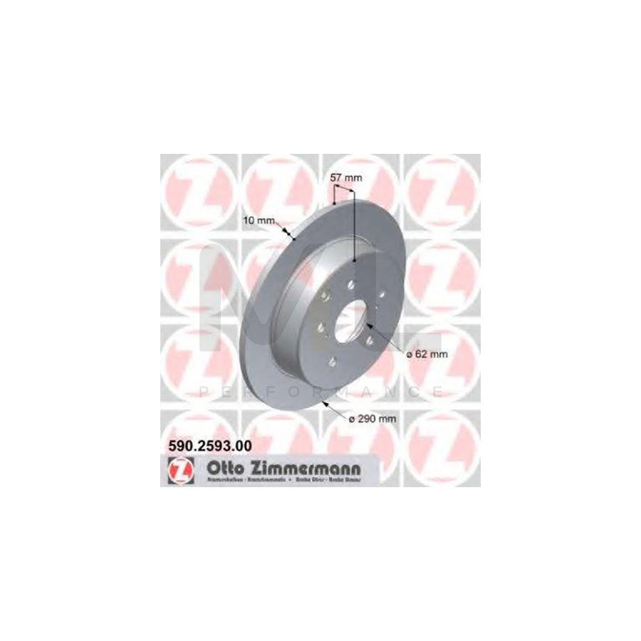 ZIMMERMANN 590.2593.00 Brake Disc for TOYOTA Corolla Verso (AR10) Solid | ML Performance Car Parts