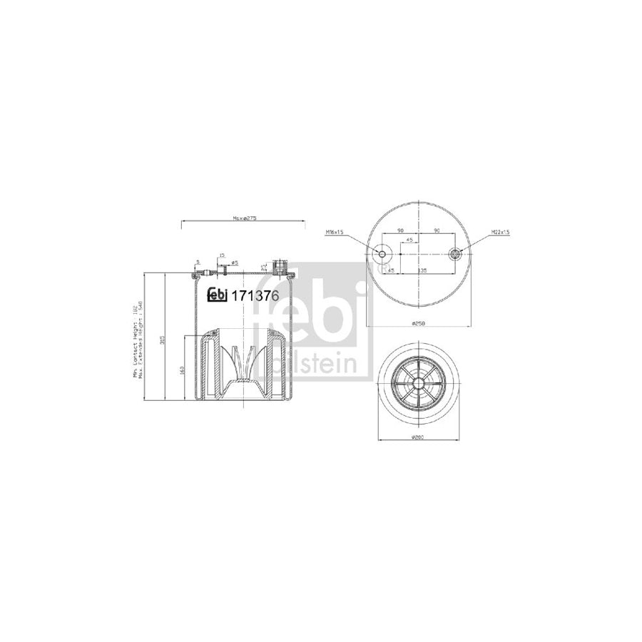 Febi Bilstein 171376 Boot, Air Suspension