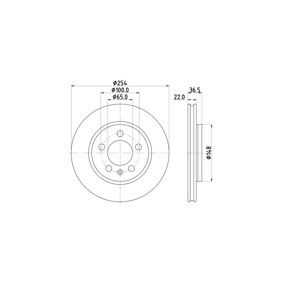 Hella 8DD 355 133-871 Brake Disc For VW Polo V Hatchback (6R1, 6C1)