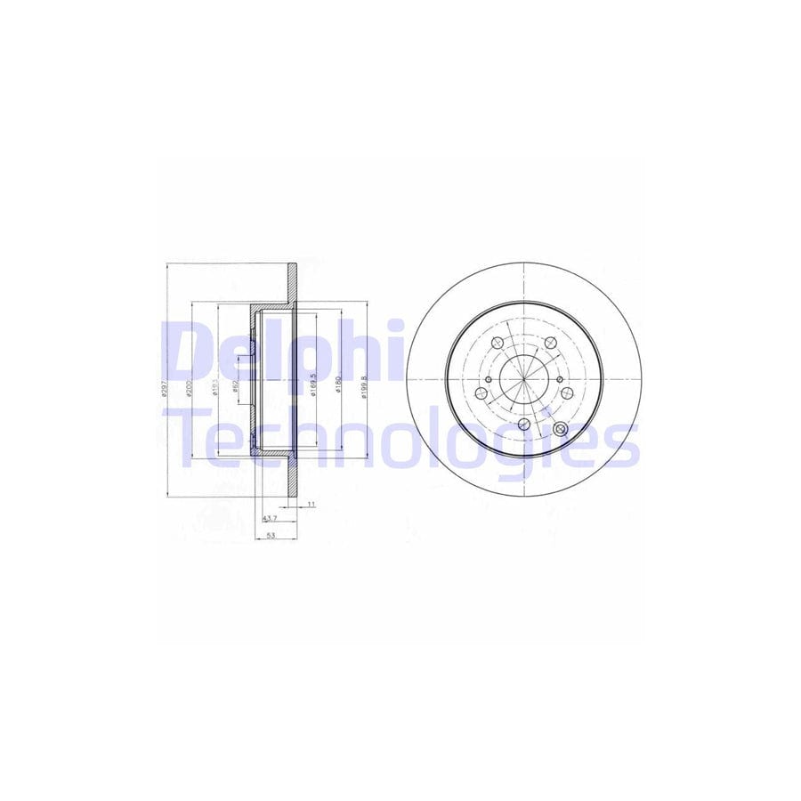 Delphi Bg4291 Brake Disc For Toyota Verso (Ar20)