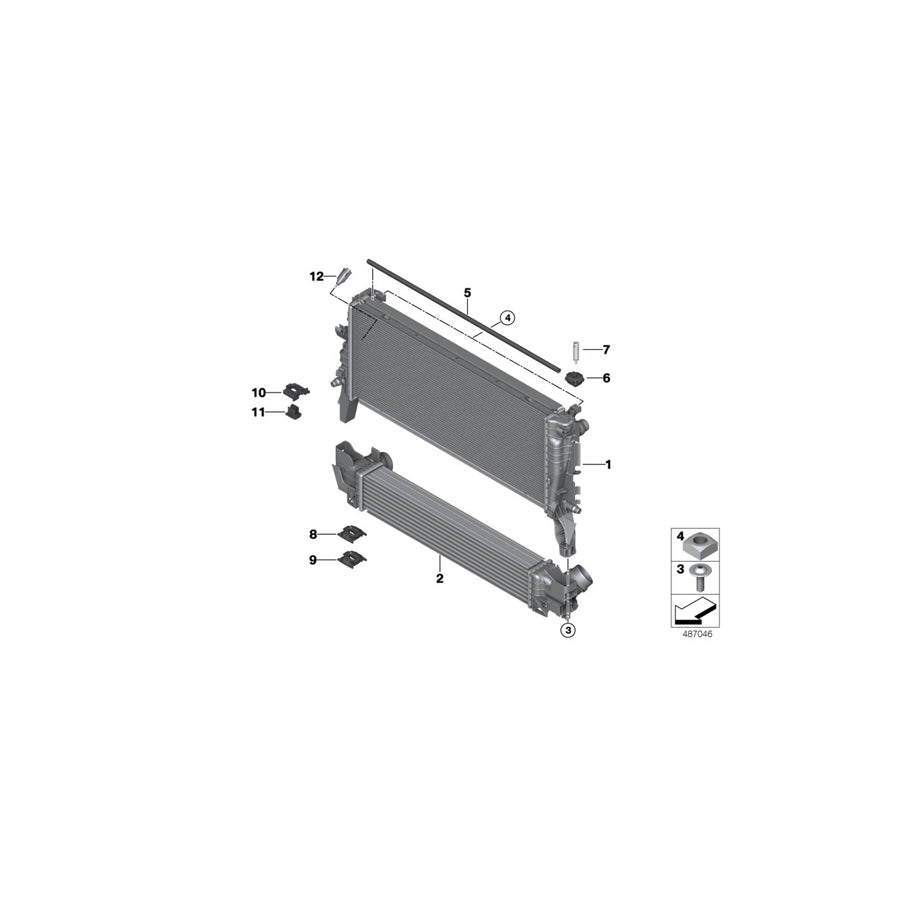 Genuine BMW Mini 17117617617 F40 F45 Cooling Module Bearing, Upper (Inc. X1 20i) | ML Performance UK Car Parts