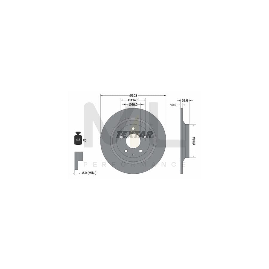 TEXTAR PRO 92242703 Brake Disc Solid, Coated, without wheel hub, without wheel studs | ML Performance Car Parts