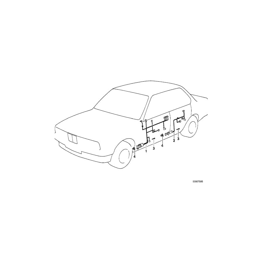 Genuine BMW 61121384624 E34 Rear Right Door Cable Harness (Inc. M5 3.6, 520i & 535i) | ML Performance UK Car Parts