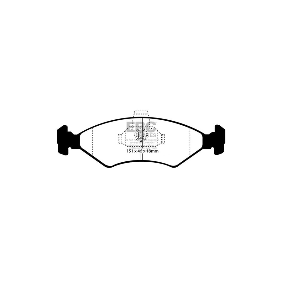 EBC DP41051R Ford Yellowstuff Front Brake Pads (Inc. Fiesta Mk4 & Puma) 2 | ML Performance UK Car Parts