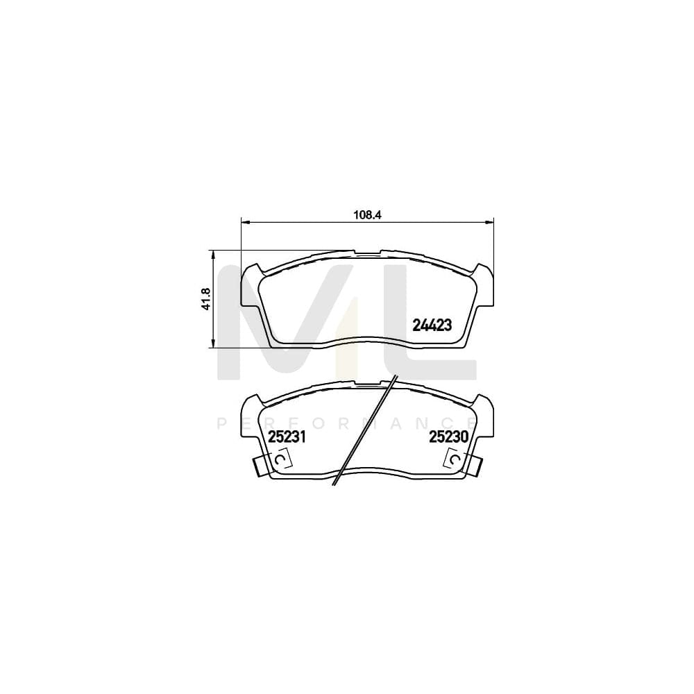 Hella 8DB 355 016-111 Brake Pad Set With Acoustic Wear Warning | ML Performance Car Parts