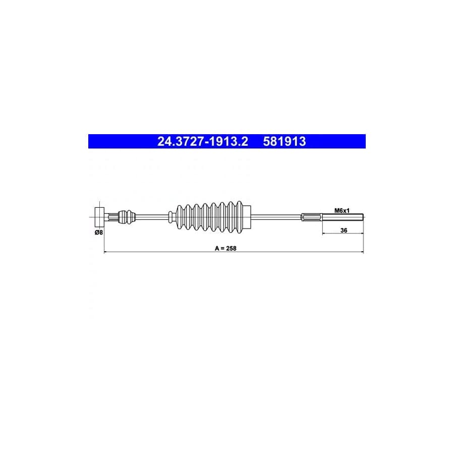 ATE 24.3727-1913.2 Hand Brake Cable