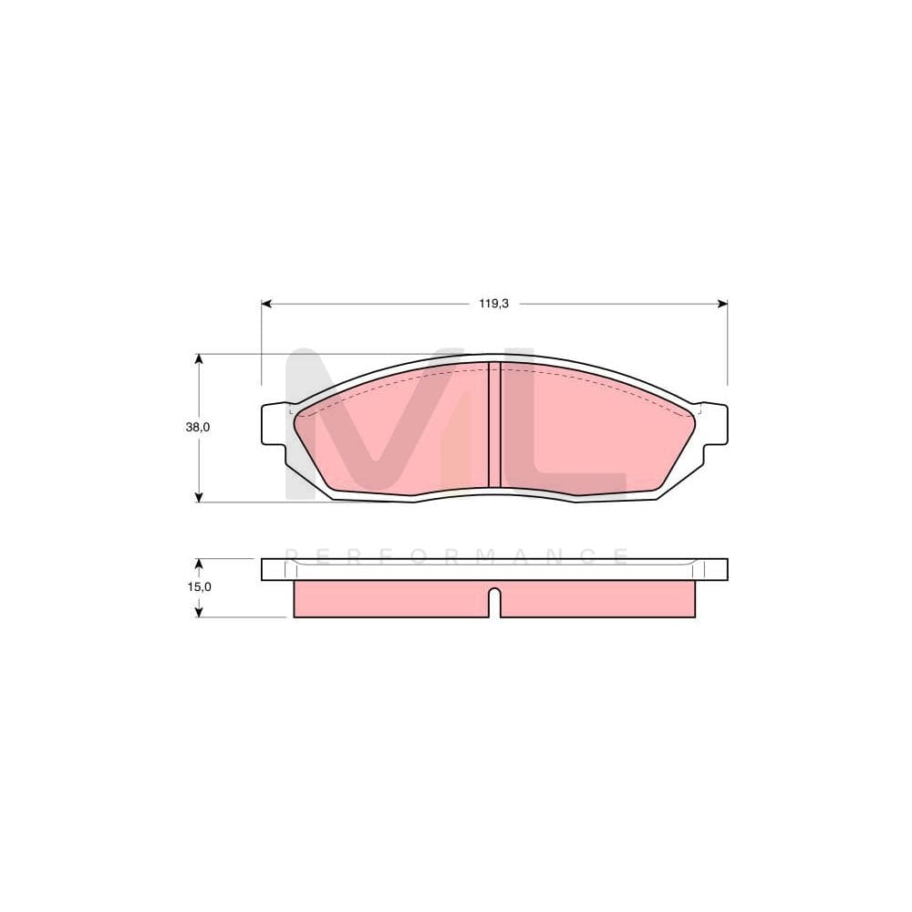 TRW Gdb254 Brake Pad Set Not Prepared For Wear Indicator | ML Performance Car Parts