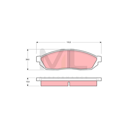 TRW Gdb254 Brake Pad Set Not Prepared For Wear Indicator | ML Performance Car Parts