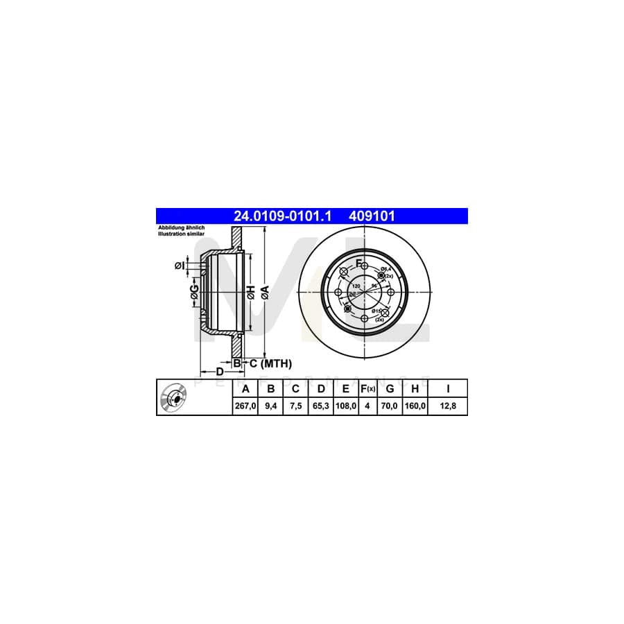 ATE 24.0109-0101.1 Brake Disc Solid | ML Performance Car Parts