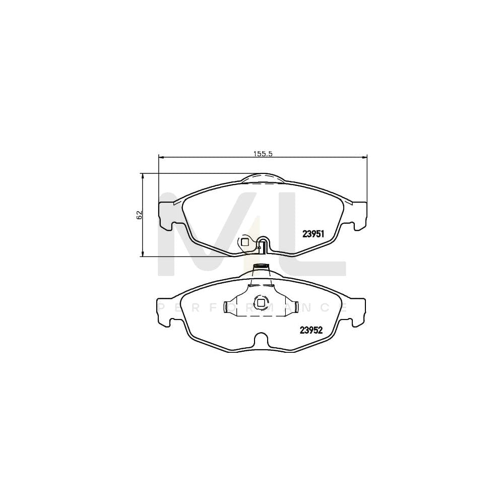 Hella 8DB 355 011-991 Brake Pad Set With Acoustic Wear Warning | ML Performance Car Parts