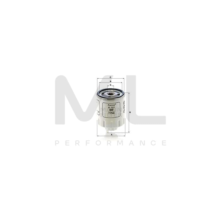 MANN-FILTER PL 50/2 Fuel filter Spin-on Filter | ML Performance Car Parts