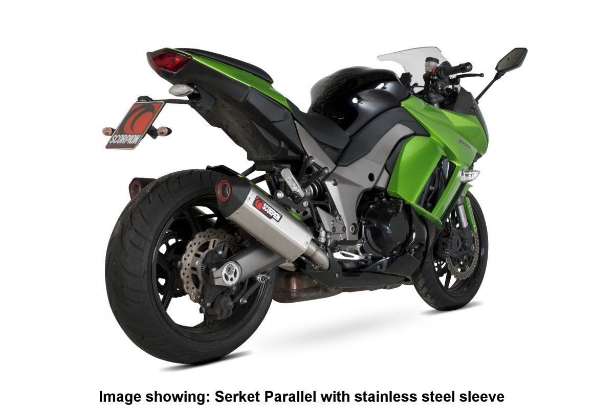 Scorpion RKA87CEO Kawasaki Z1000 Serket Parallel Slip-On (Pair) - Carbon Fibre Sleeve | ML Performance UK UK