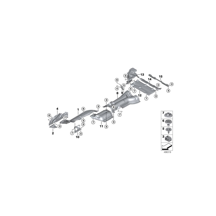 Genuine BMW 51487394801 G02 G01 Heat Insulation, Rear Silencer, Left (Inc. X3 30i, X4 30iX & X3 M) | ML Performance UK