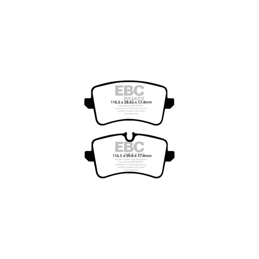 EBC PD01KR090 Audi Porsche Greenstuff Rear Brake Pad & Plain Disc Kit - TRW Caliper 2 | ML Performance UK Car Parts