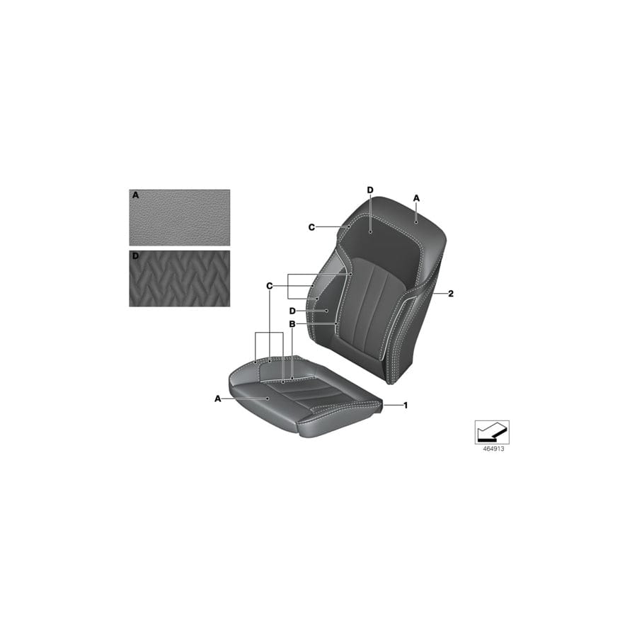 Genuine BMW 52107989890 G12 Cover For Comfort Backrest,Leather Right INDIVIDUAL (Inc. 740eX, 740Li & 730Li) | ML Performance UK Car Parts