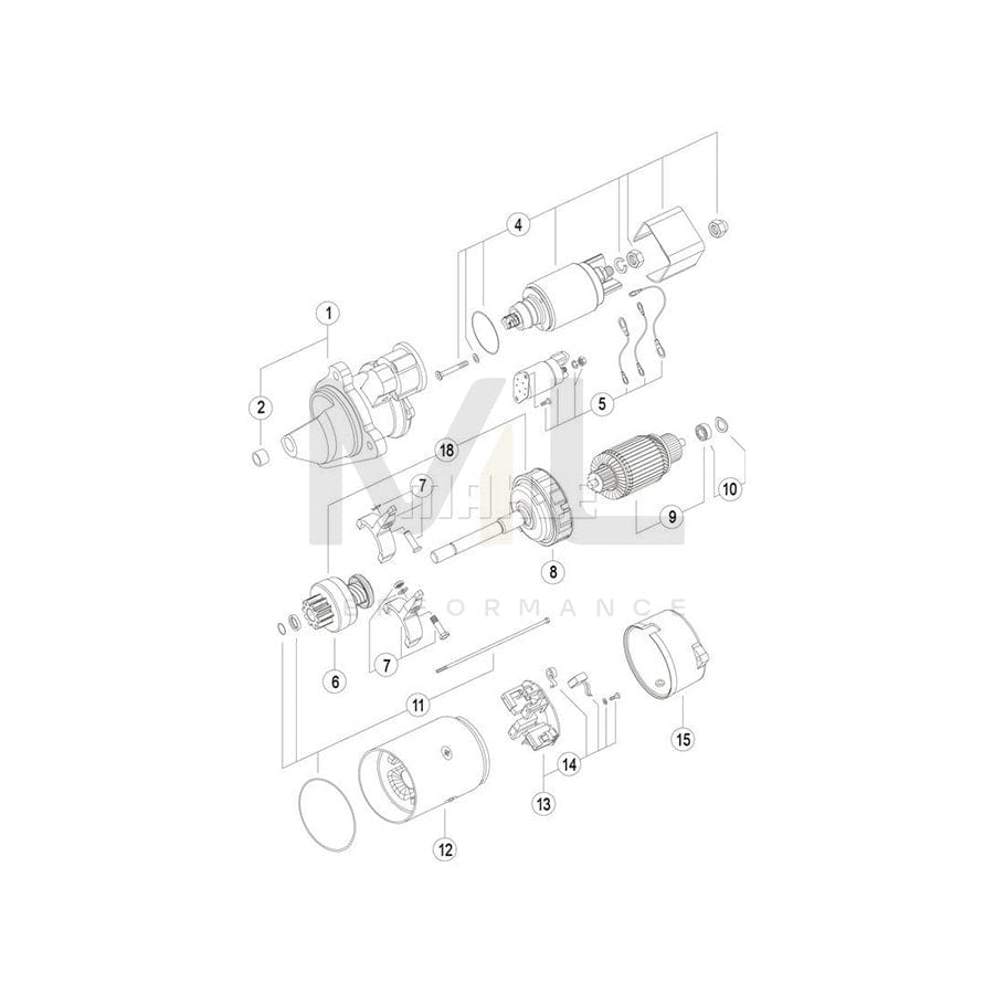 MAHLE ORIGINAL MS 651 Starter motor 12V 4,0kW, Teeth Quant.: 9 | ML Performance Car Parts