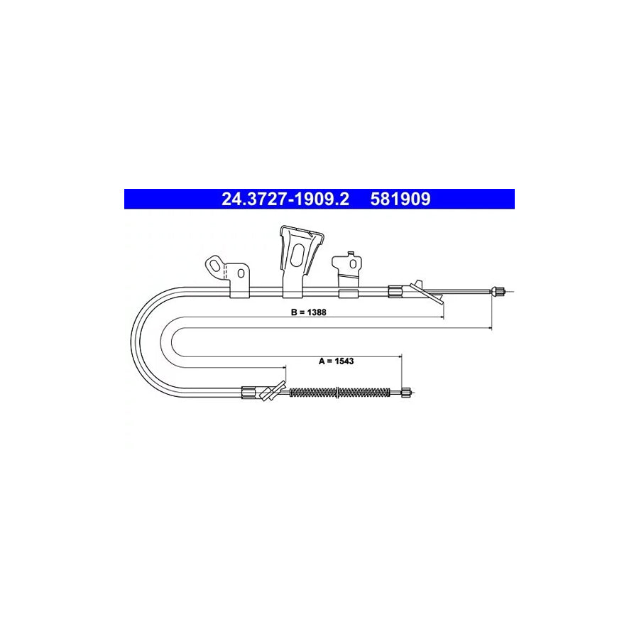 ATE 24.3727-1909.2 Hand Brake Cable