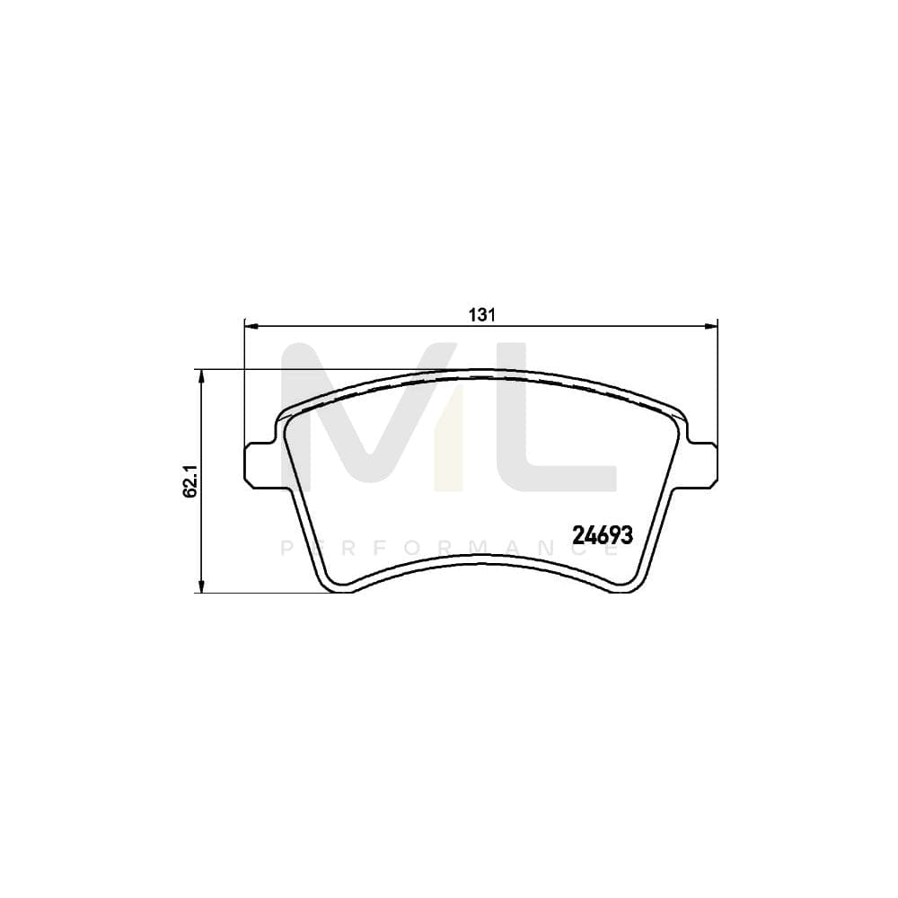 Hella 8DB 355 013-961 Brake Pad Set Not Prepared For Wear Indicator, With Brake Caliper Screws, With Accessories | ML Performance Car Parts