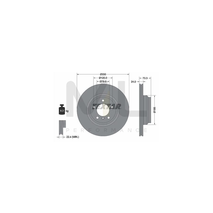 TEXTAR PRO 92137803 Brake Disc Internally Vented, Coated, without wheel hub, without wheel studs | ML Performance Car Parts