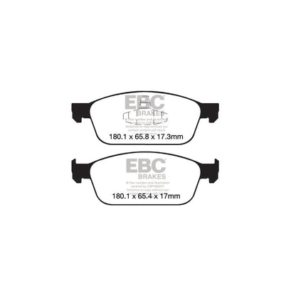 EBC PD07KF101 Ford Focus Mk3 Redstuff Front Brake Pad & USR Disc Kit - ATE Caliper 2 | ML Performance UK Car Parts