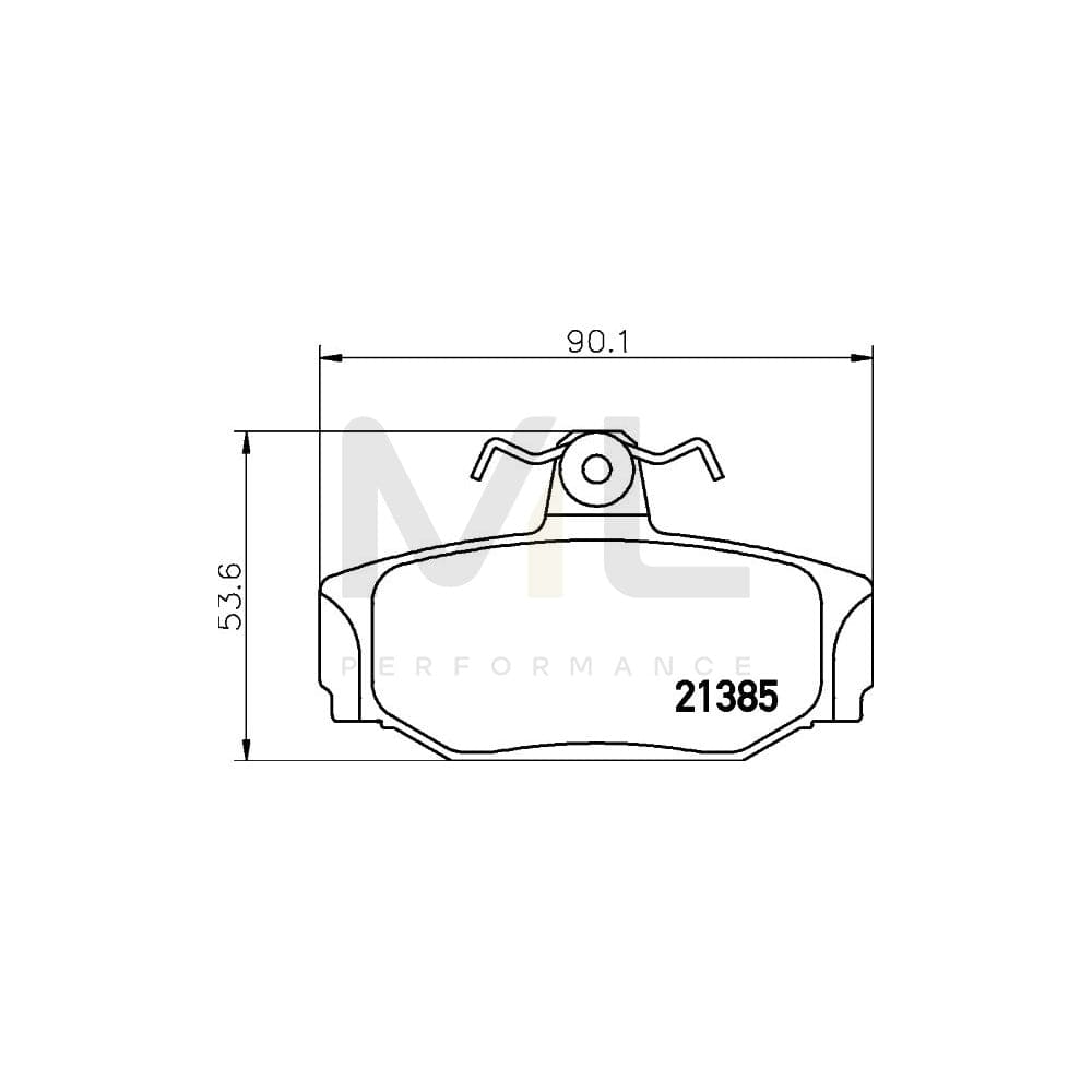 Hella 8DB 355 017-991 Brake Pad Set Not Prepared For Wear Indicator, With Brake Caliper Screws | ML Performance Car Parts