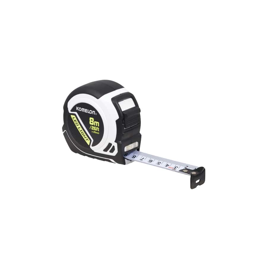 Komelon KOMPLD85ME LED LIGHT Tape Measure 8m/26ft (Width 25mm) | ML Performance UK