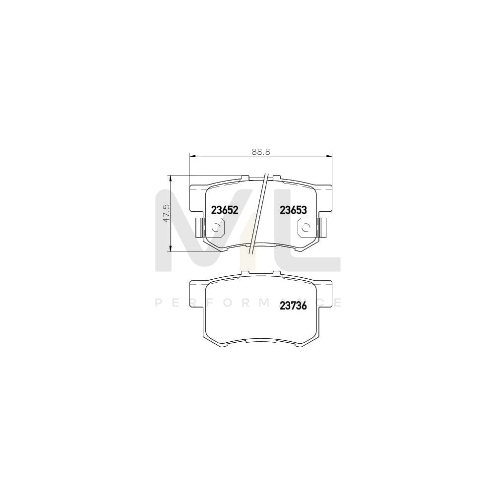 Hella 8DB 355 009-581 Brake Pad Set With Acoustic Wear Warning | ML Performance Car Parts