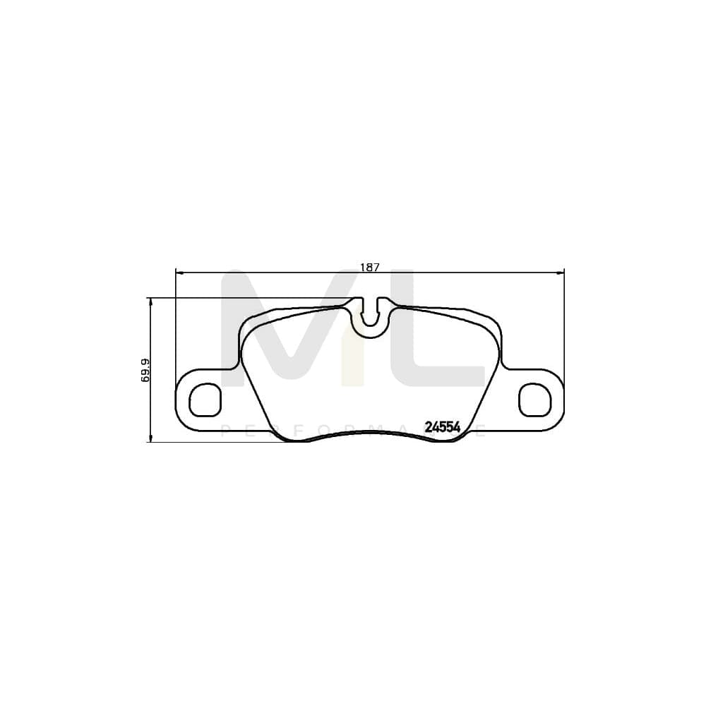 Hella 8DB 355 014-051 Brake Pad Set For Porsche Panamera Prepared For Wear Indicator | ML Performance Car Parts