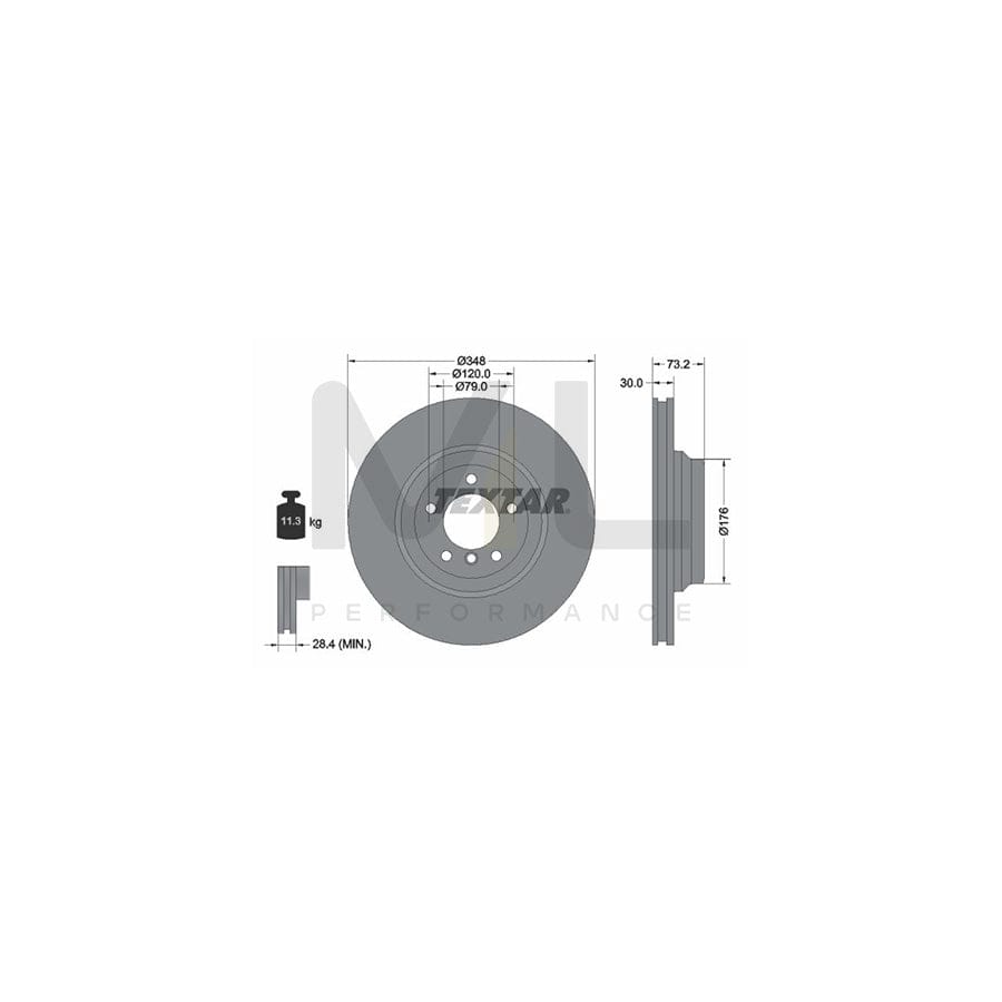 TEXTAR 92155300 Brake Disc Internally Vented, without wheel hub, without wheel studs | ML Performance Car Parts