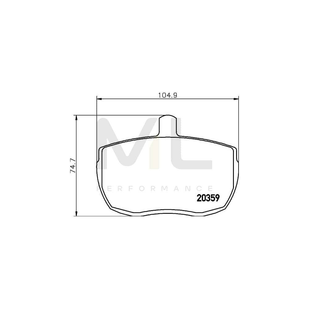 Hella 8DB 355 006-361 Brake Pad Set Not Prepared For Wear Indicator, With Accessories | ML Performance Car Parts